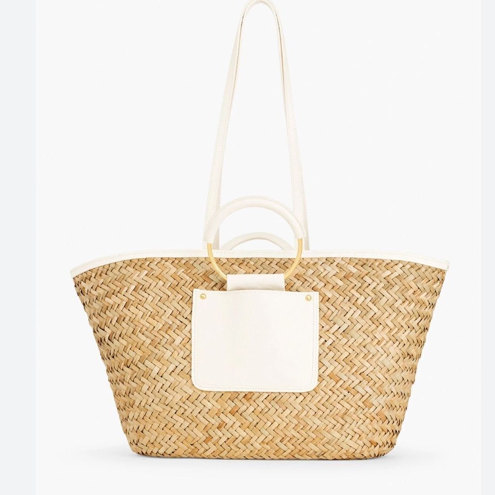 NWOT Talbots SEAGRASS STRAW TOTE - Picture 2 of 9